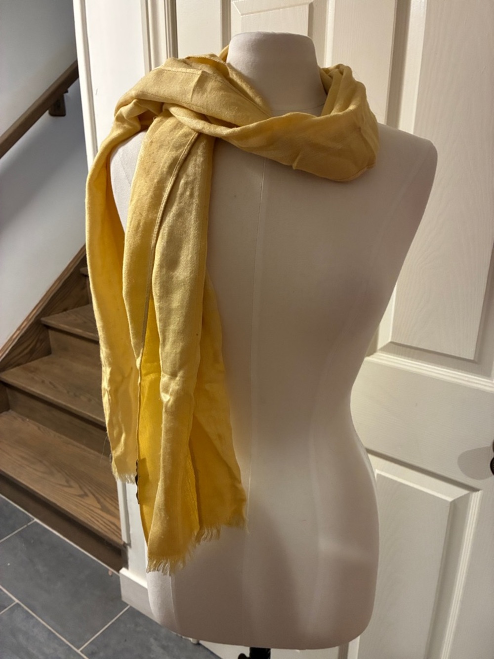 Versace Bright Yellow Silk-Blend Scarf